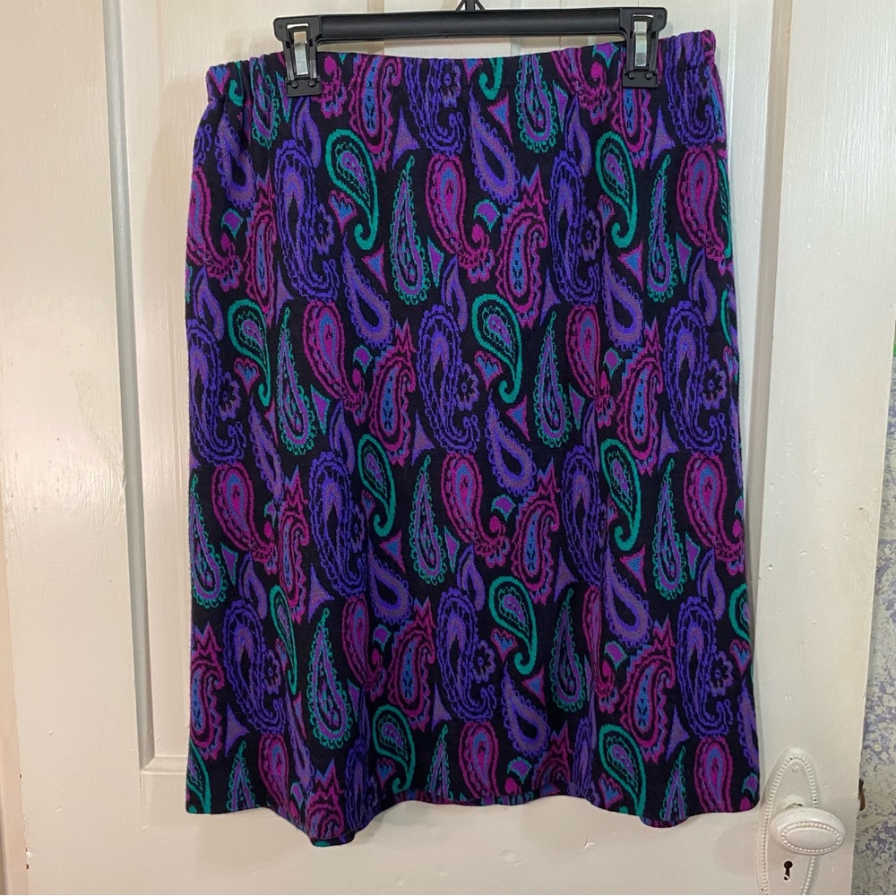 VINTAGE | Paisley Print Purple Skirt